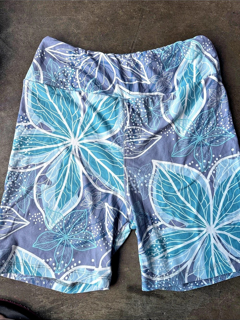 Fabulegs Women's Bike Athletic Exercise Shorts Size S in Blue & White